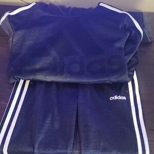 Adidas Grey Tracksuit with White Accents